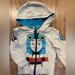 Thomas & Friends Zip-Up Hidden Jacket Grey 2T Toddler Y2K Train Percy